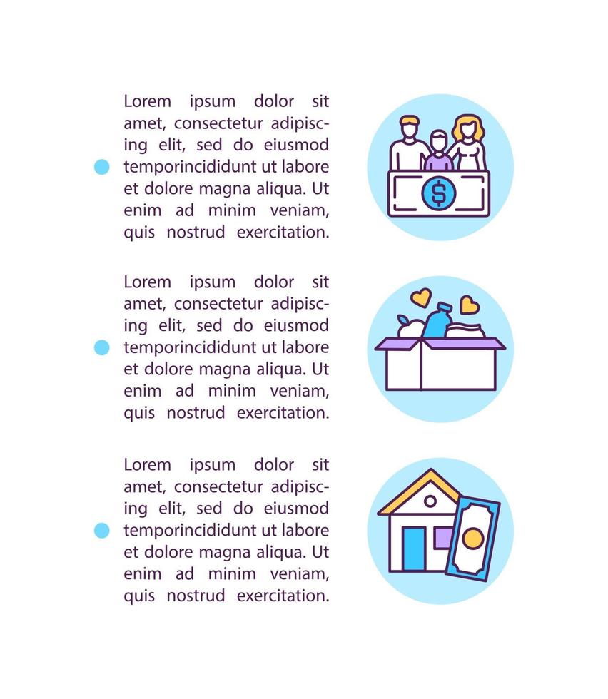 icono de concepto de beneficios individuales con texto vector