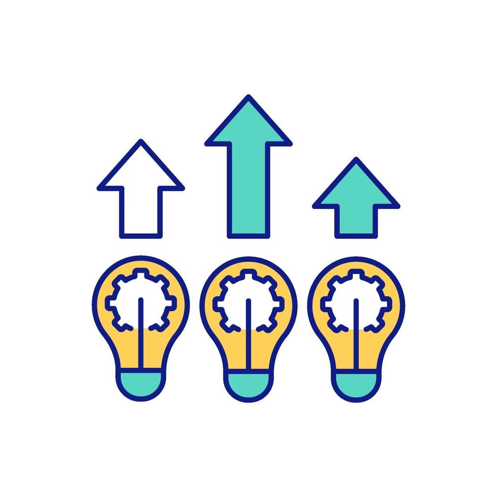 Improving falsifiability color icon vector