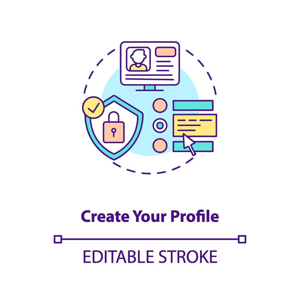 Create your own profile concept icon vector