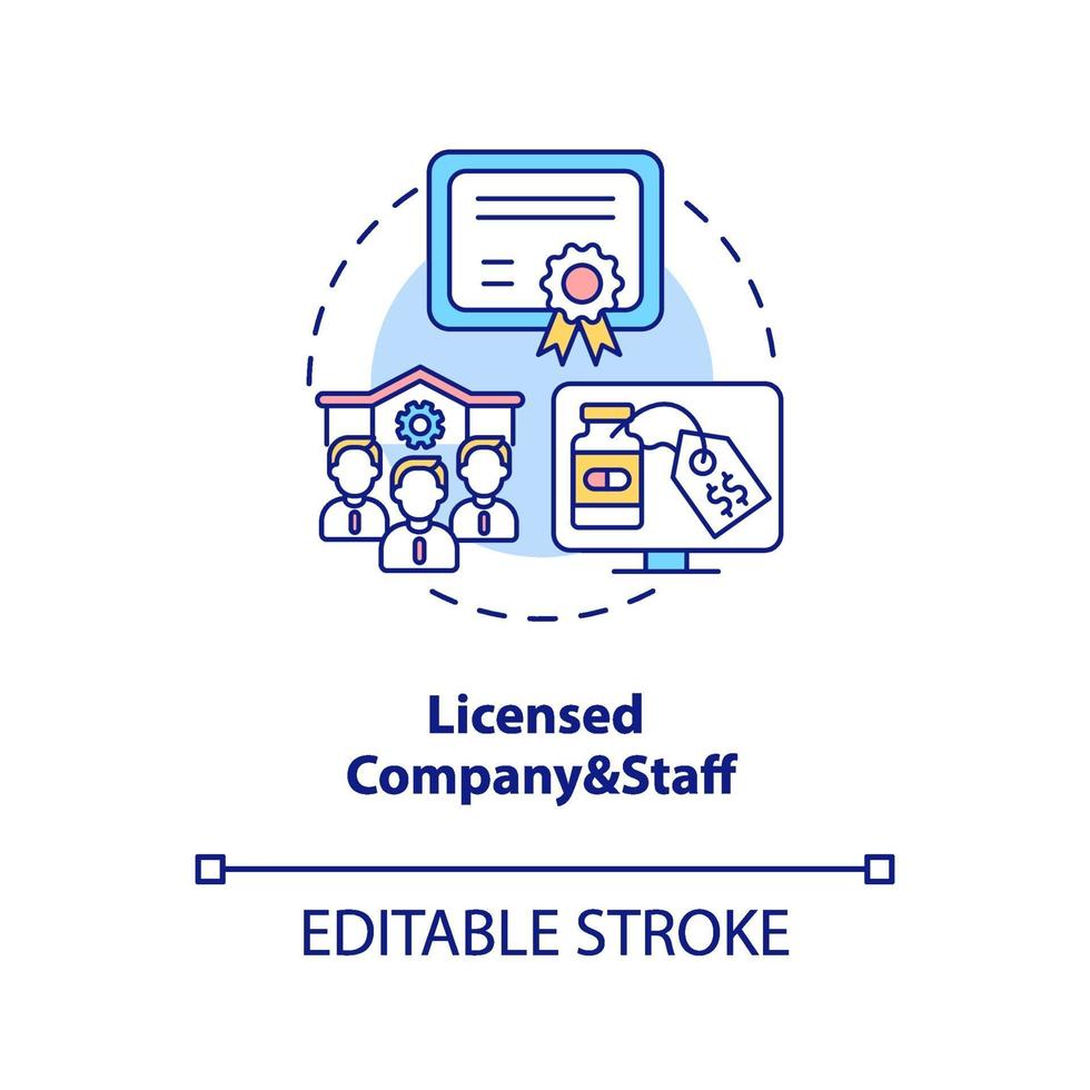 icono de concepto de empresa y personal con licencia vector