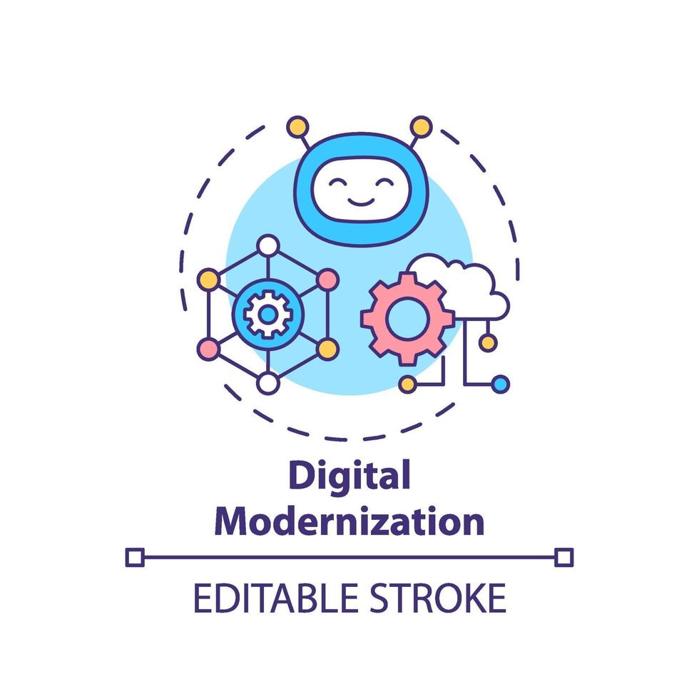 Digital modernization concept icon vector