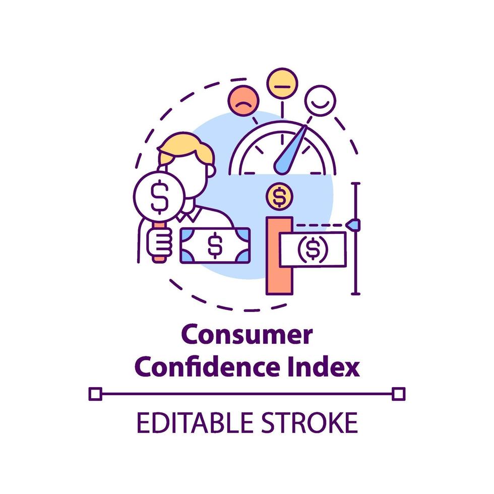 Consumer confidence index concept icon vector