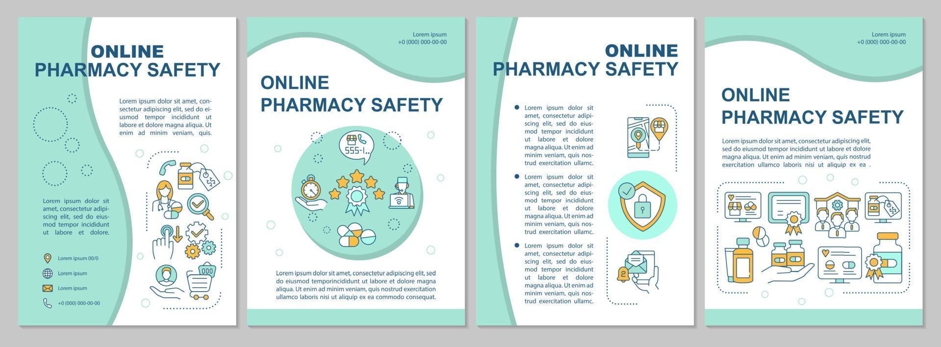 Online pharmacy brochure template vector