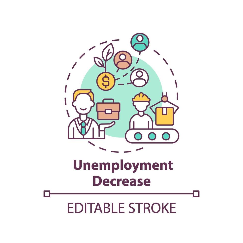 Unemployment decrease concept icon 2103755 Vector Art at Vecteezy