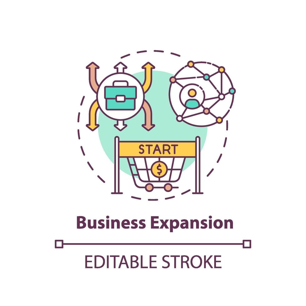 Business expansion concept icon vector
