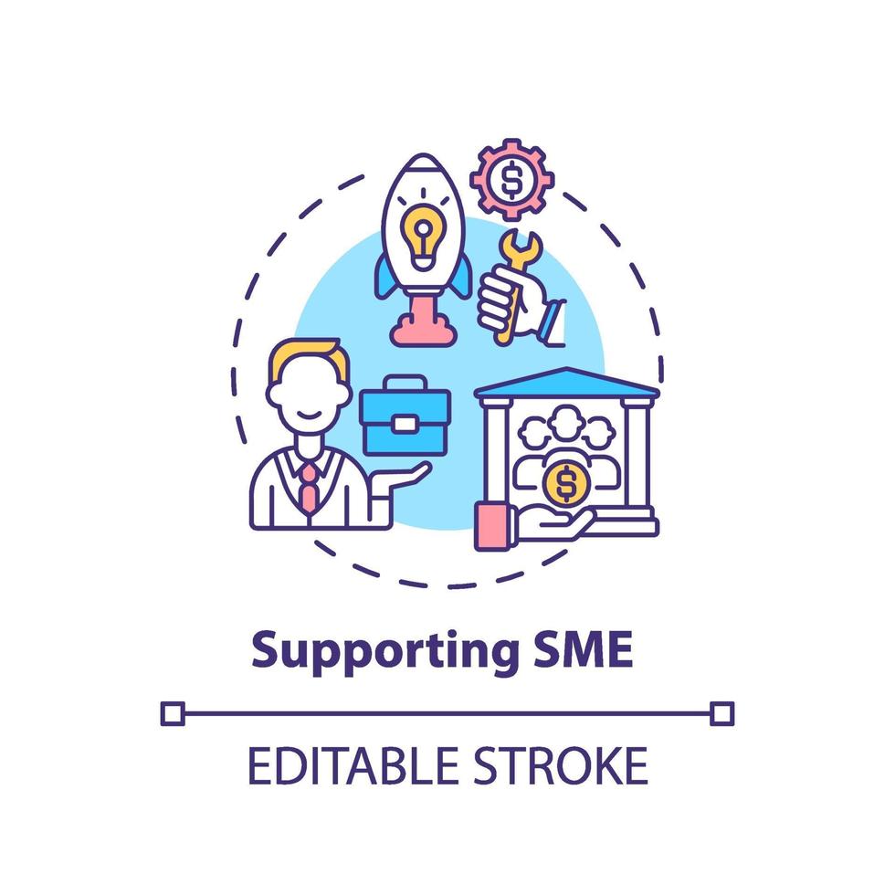 Supporting SME concept icon vector