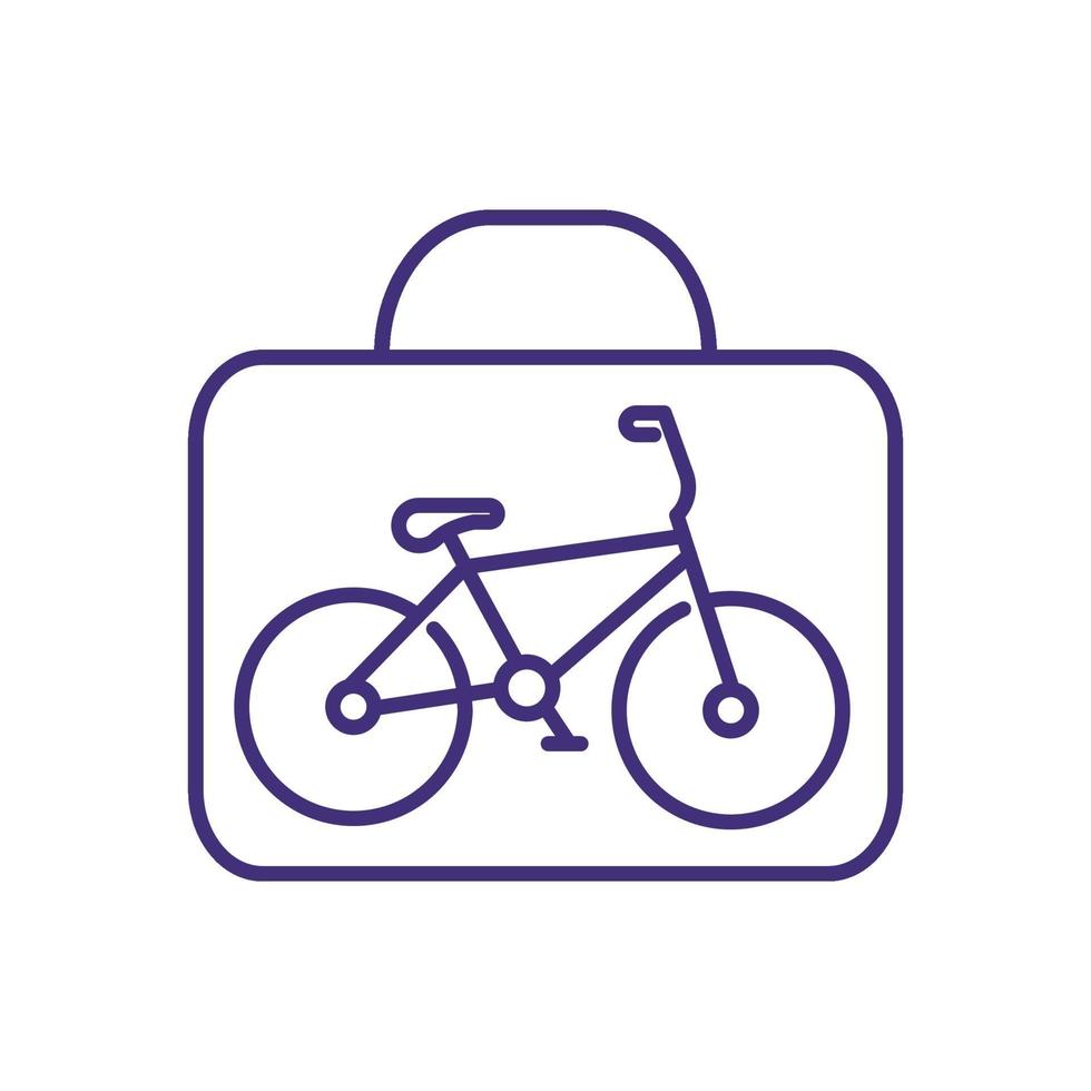 Taking bicycle on plane color icon vector