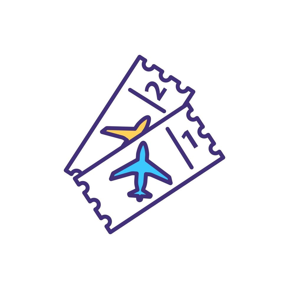 Airline ticket color icon vector