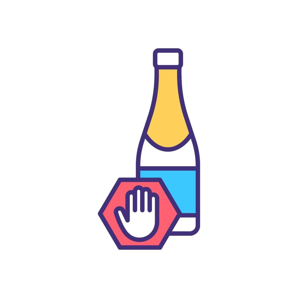 Alcohol control color icon vector