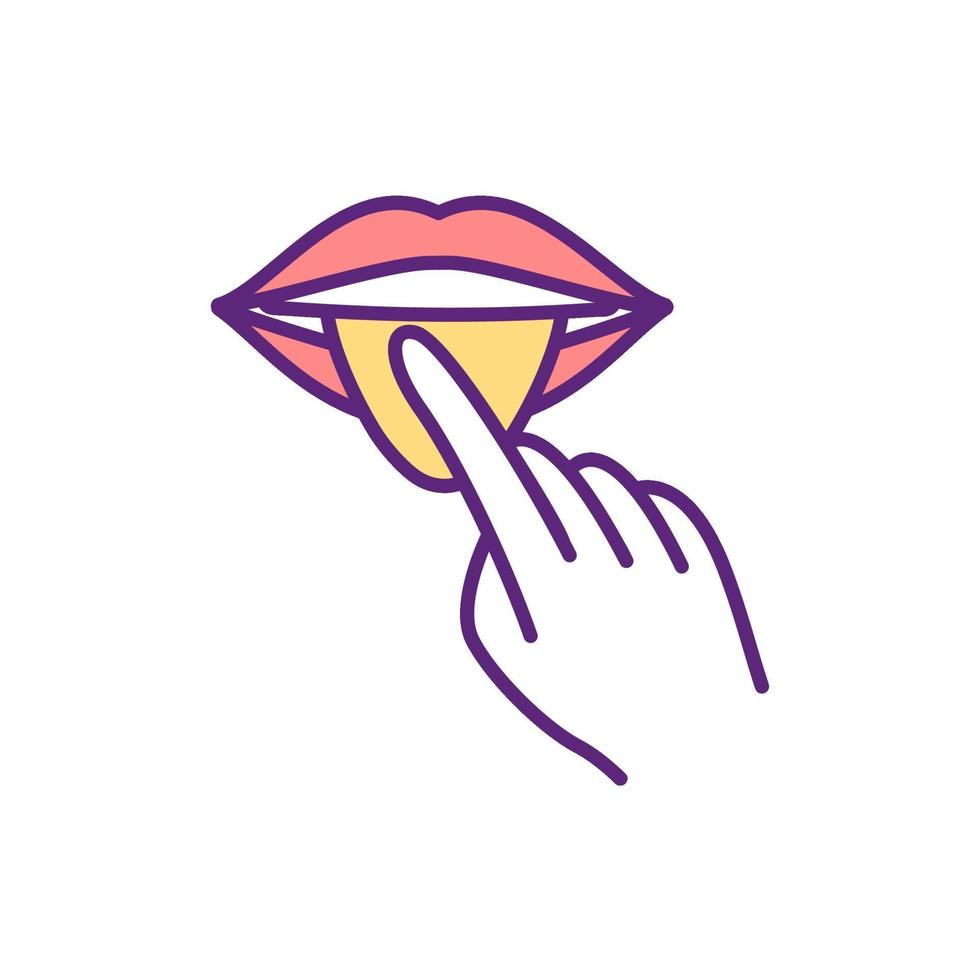 Mouth examination color icon vector