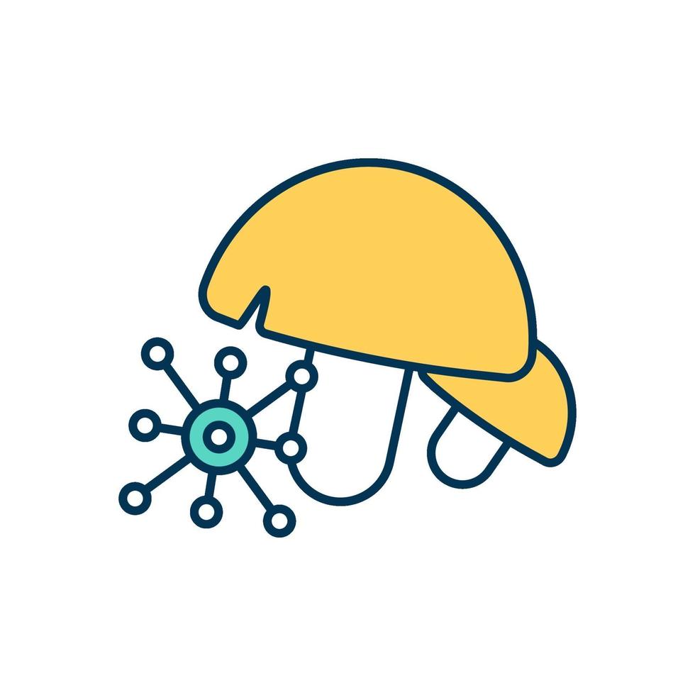 Fungus color icon vector