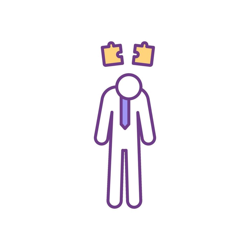 Employee frustration color icon vector