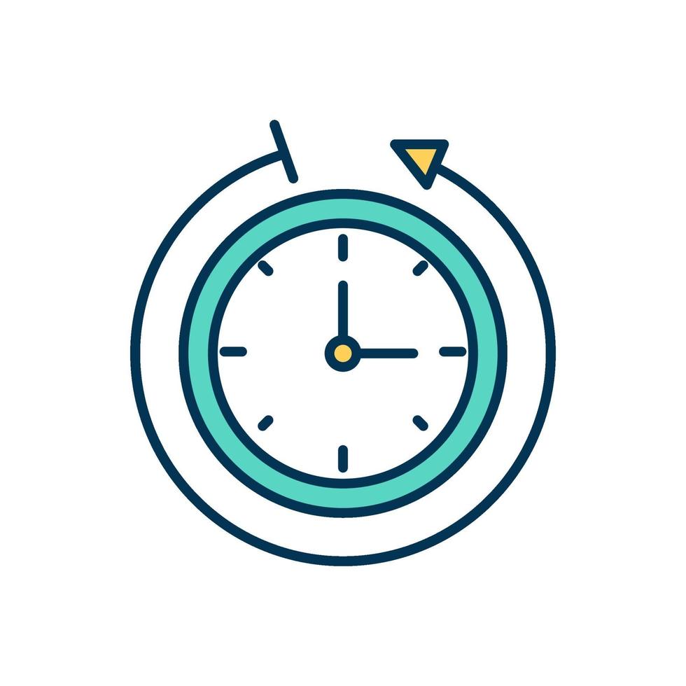 Time tracking color icon vector