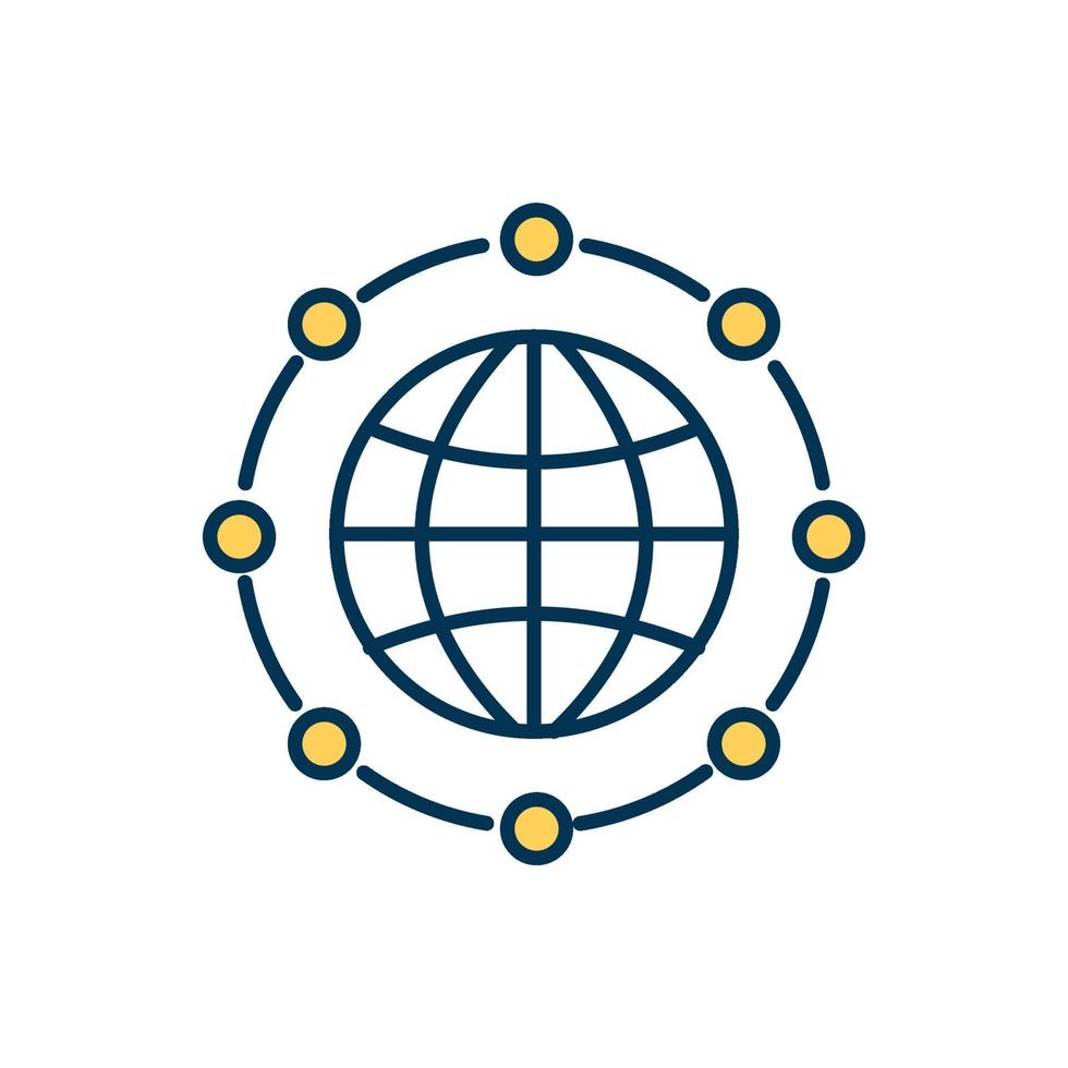 Internet color icon vector