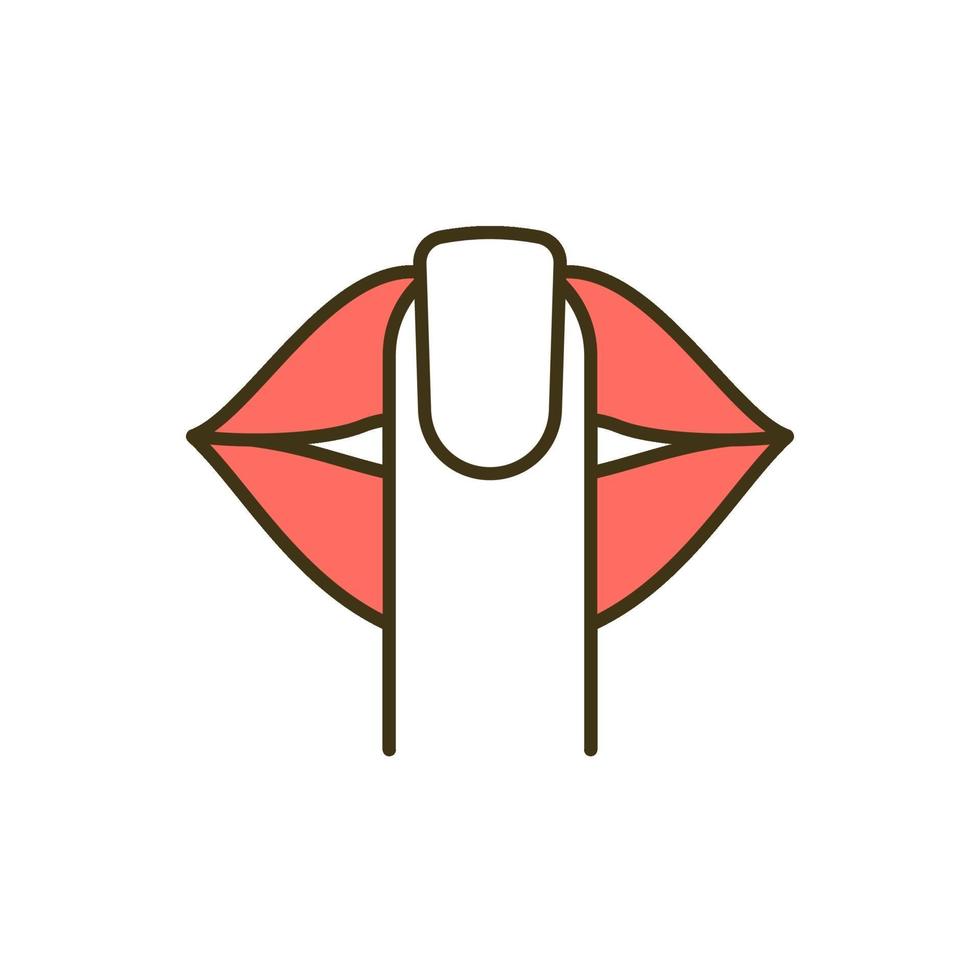 Being quiet person color icon vector