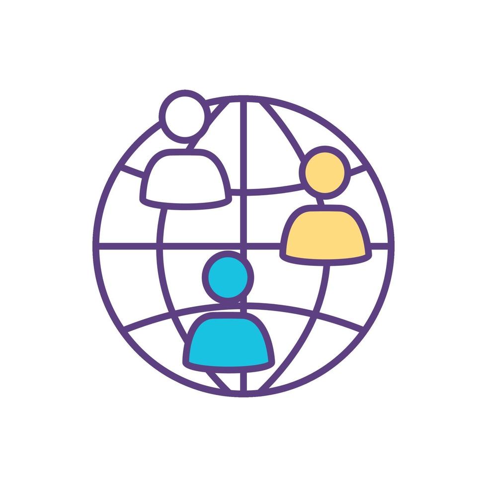 International community color icon vector