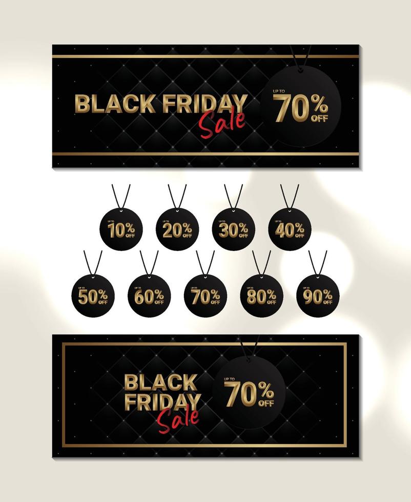 Elegant banner black friday sale with number price tag template vector