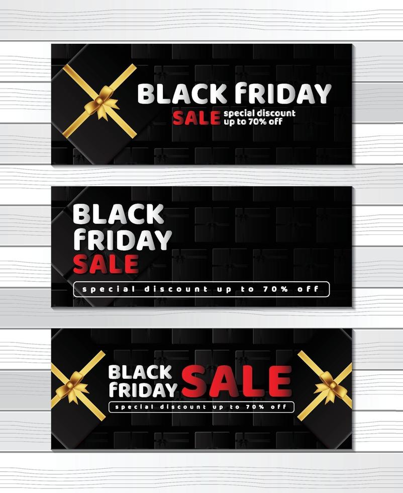 Banner black friday sale on gifts box pattern design template vector