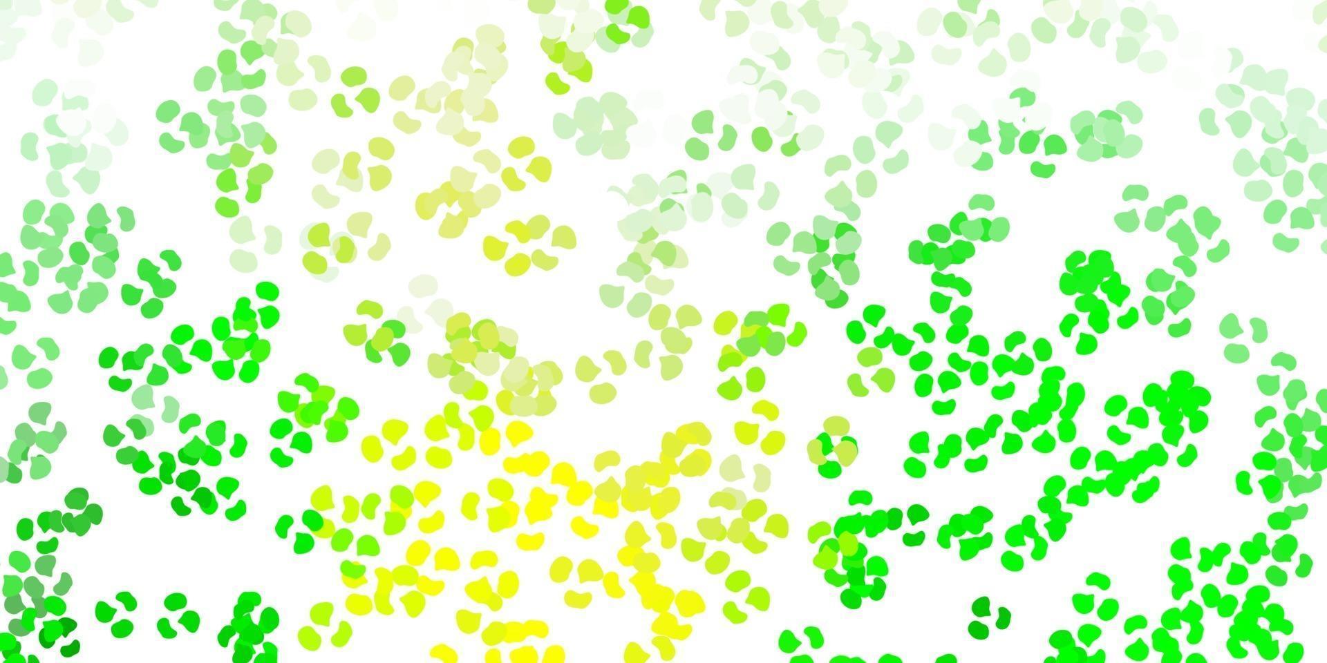 Light green, yellow vector texture with memphis shapes.