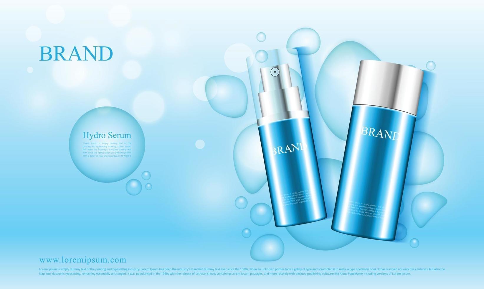 Cosmetics with water concept ad vector