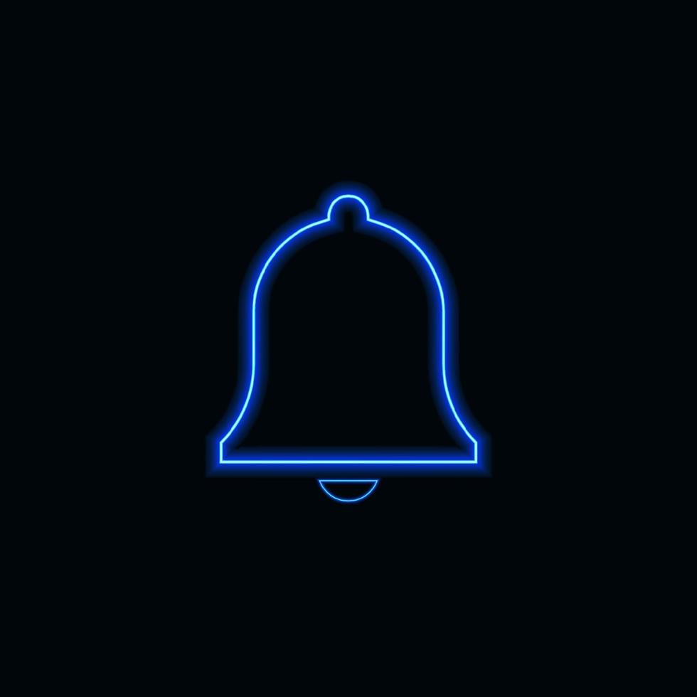 Notification neon blue icon suitable for website and UI material, mobile application social media. vector illustration