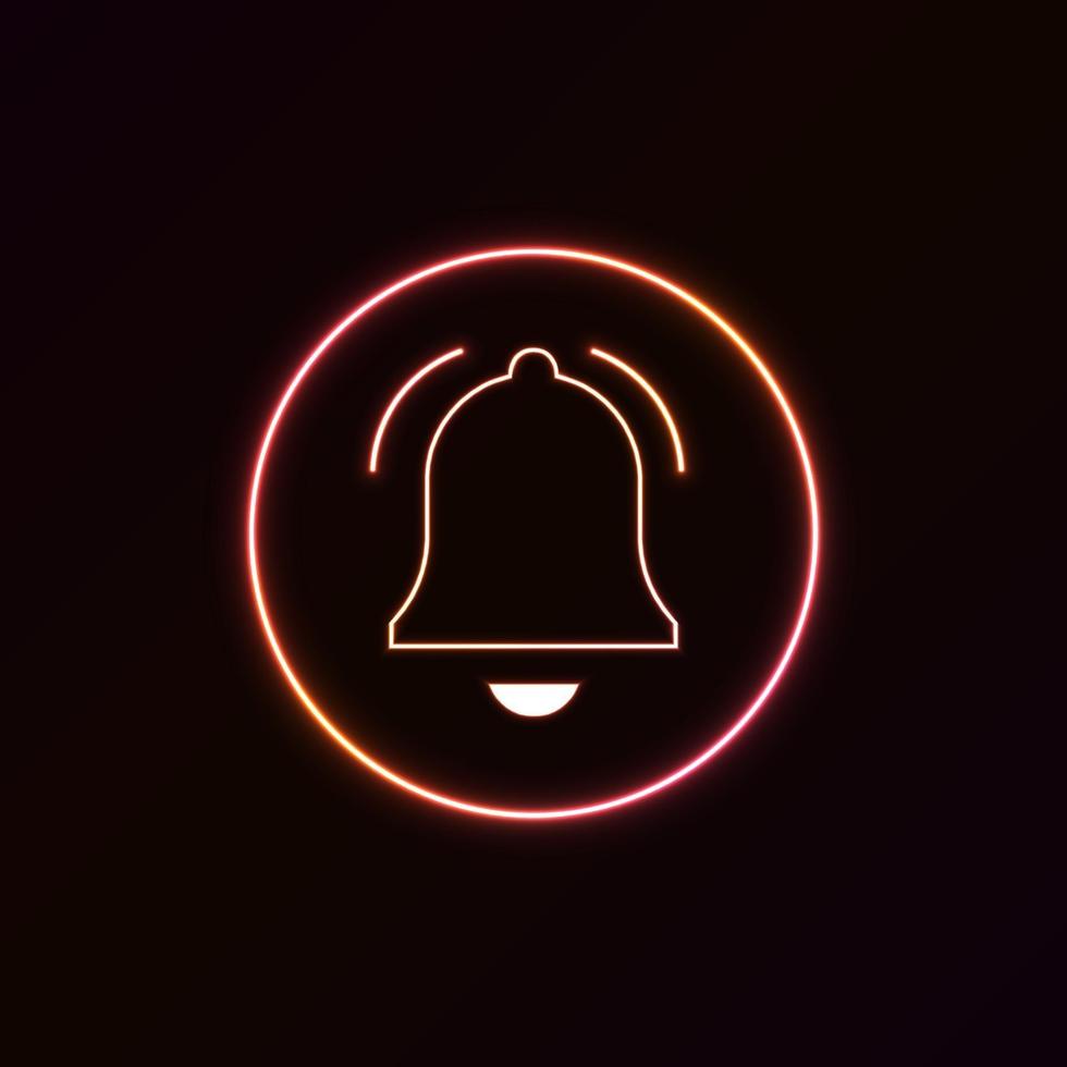 Notification neon icon  for website and UI material. vector illustration