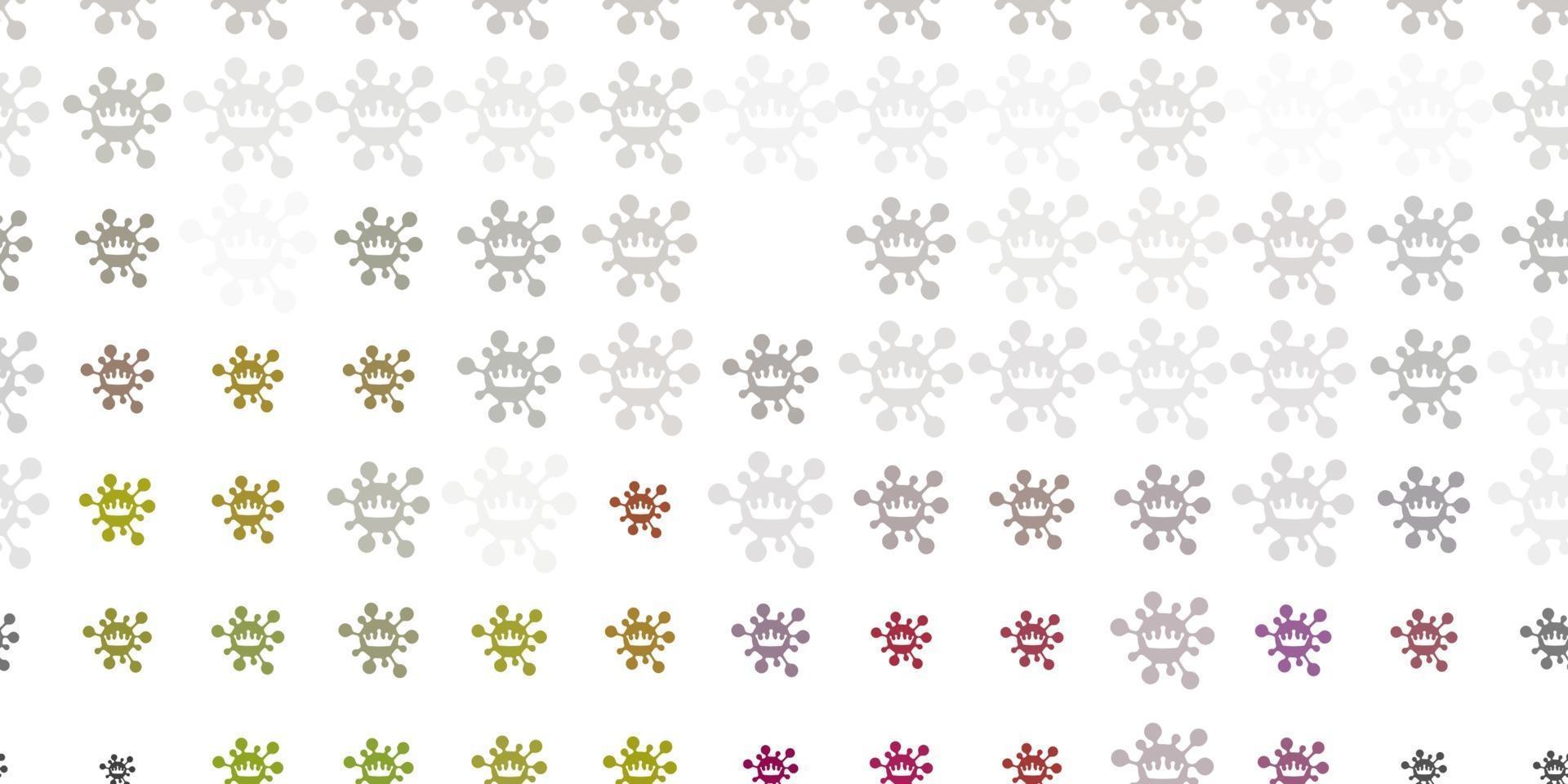 Light Gray vector pattern with coronavirus elements.