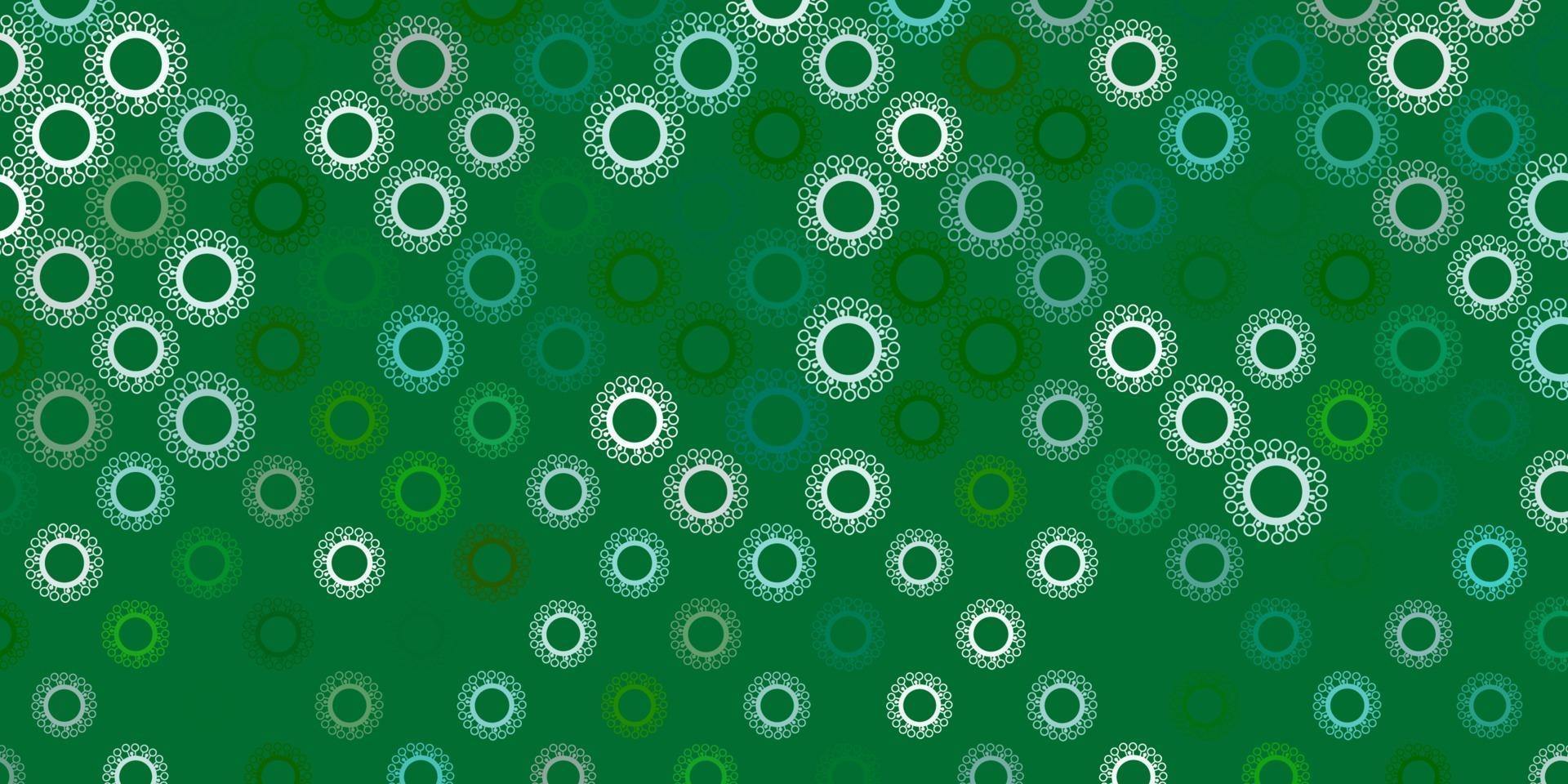 Dark green vector backdrop with virus symbols.