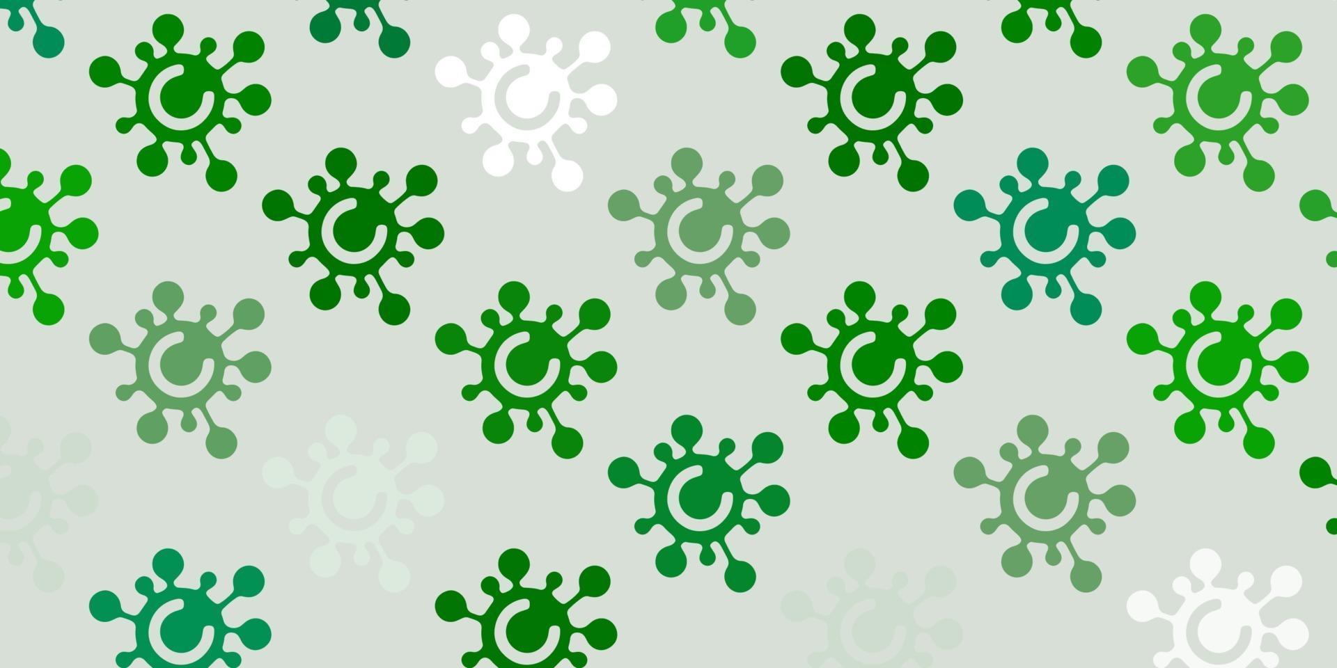 textura de vector verde claro con símbolos de enfermedades.