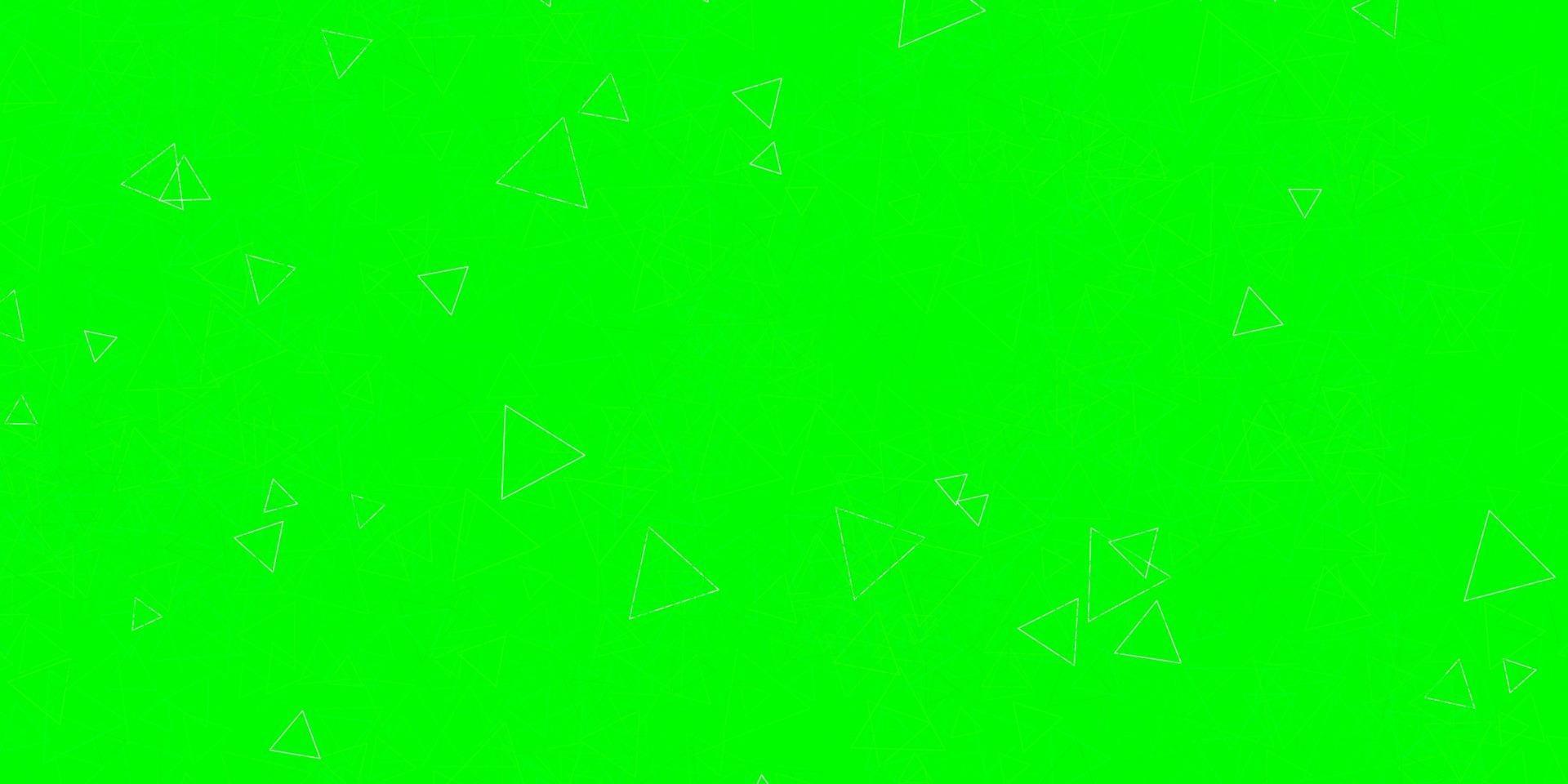 Dark Green vector background with triangles.