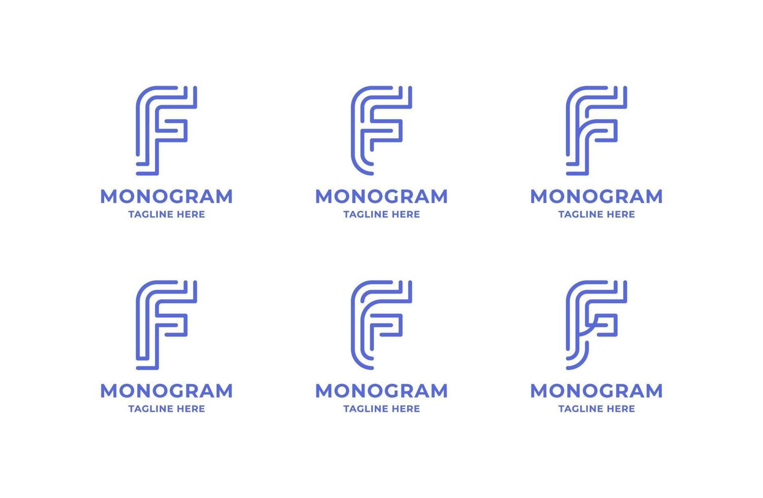 Simple and Minimalist Line Art Letter F Logo Set vector