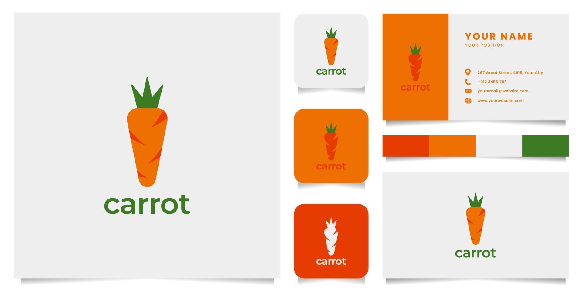 Colorful Carrot Logo with Business Card Template vector