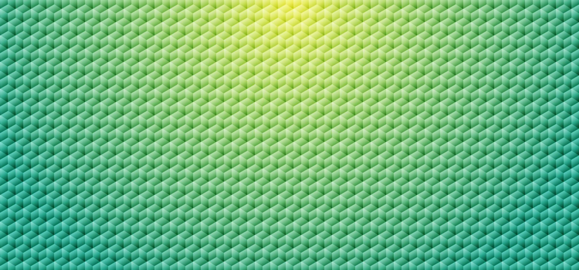 Fondo y textura geométricos abstractos del modelo del mosaico del cubo del color de la pendiente verde. vector