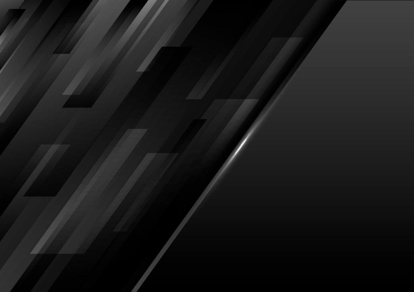 Plantilla moderna abstracta rayas diagonales geométricas negras sobre fondo oscuro vector