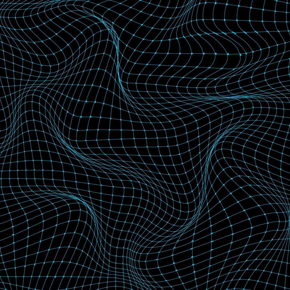 Fondo y textura de la onda ondulada de la cuadrícula azul del concepto abstracto de la tecnología de la ciencia 3d. vector