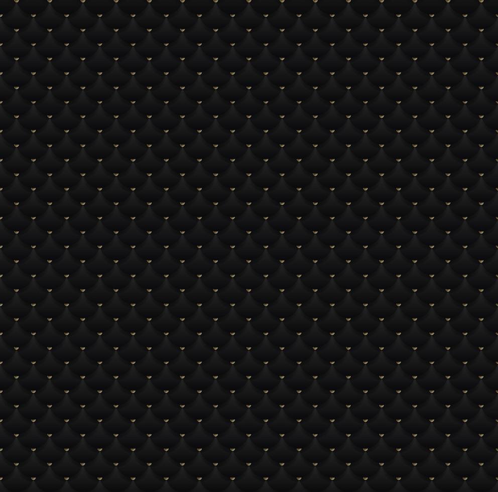 Elegant seamless pattern black circles with gold dots on dark background texture vector