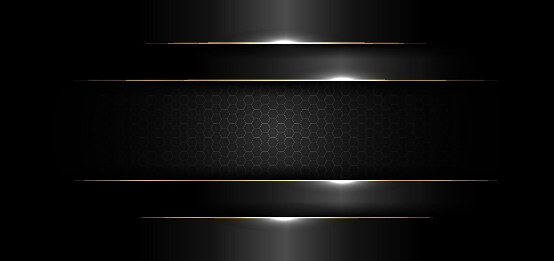 Abstract banner design template black glossy with gold line and lighting  effect on dark background and texture 2104368 Vector Art at Vecteezy