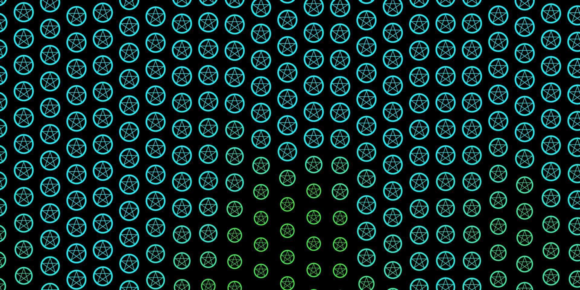 Dark Green vector backdrop with mystery symbols.