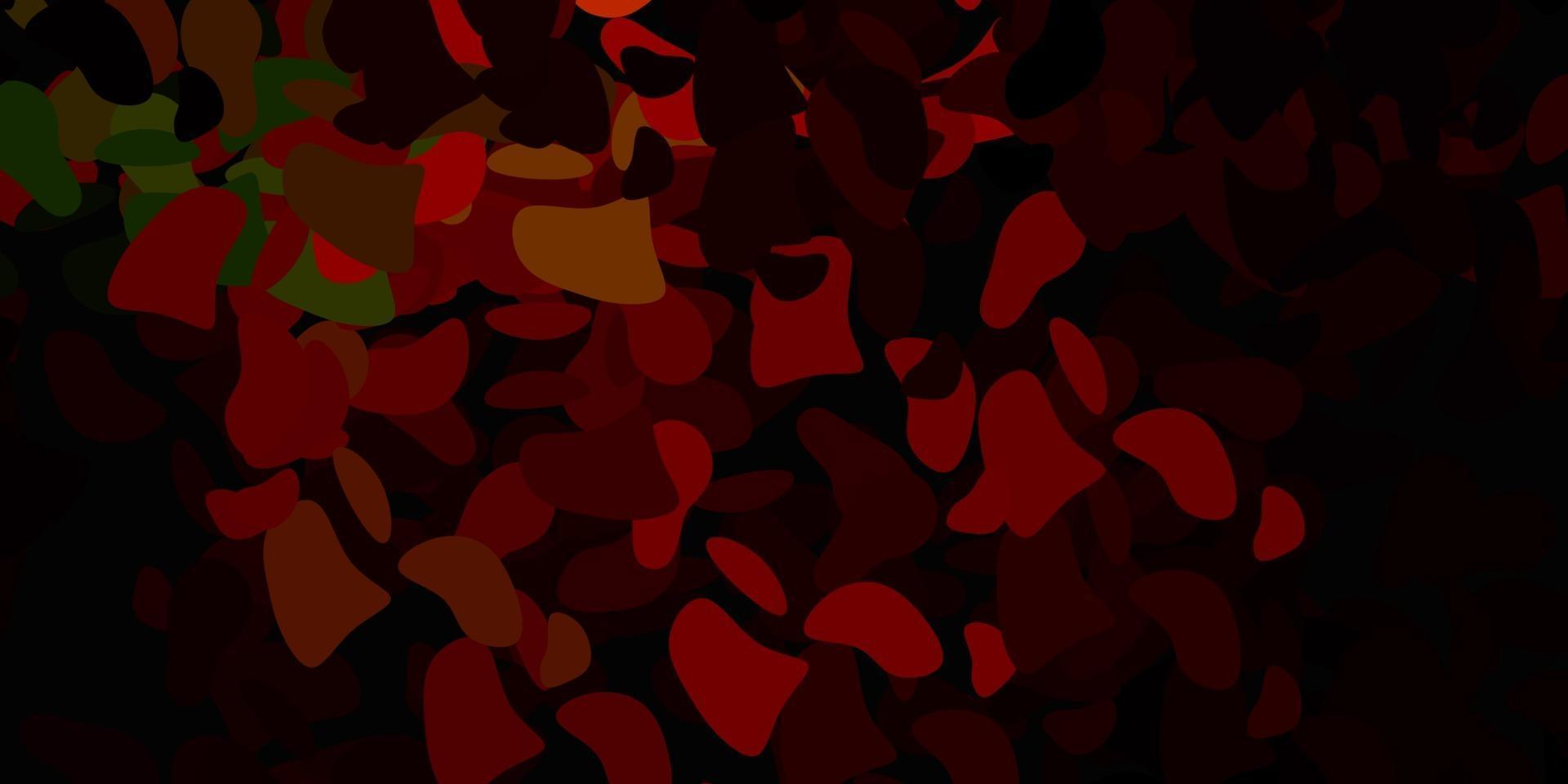 Dark green, red vector template with abstract forms.