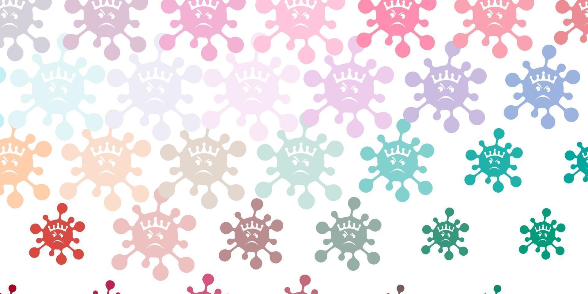 Light Green, Red vector backdrop with virus symbols.