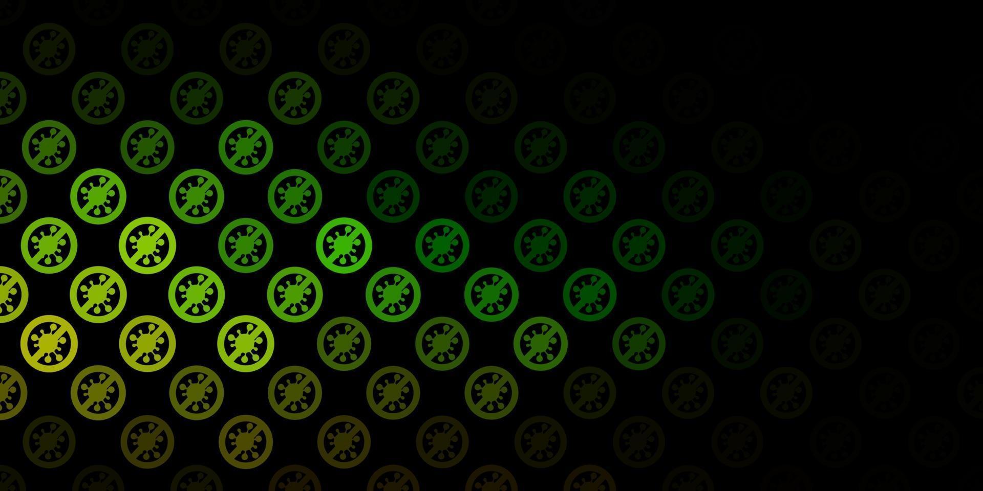 Dark Green, Yellow vector template with flu signs.