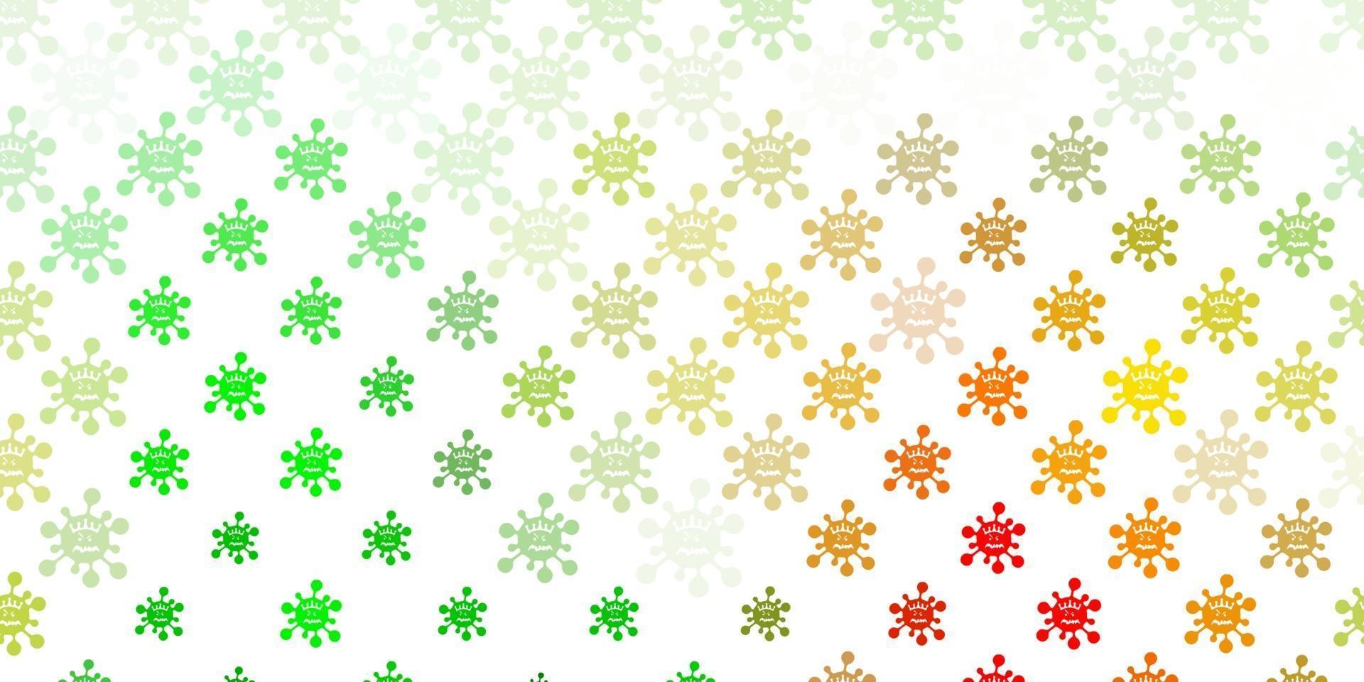 Light Green, Yellow vector pattern with coronavirus elements.