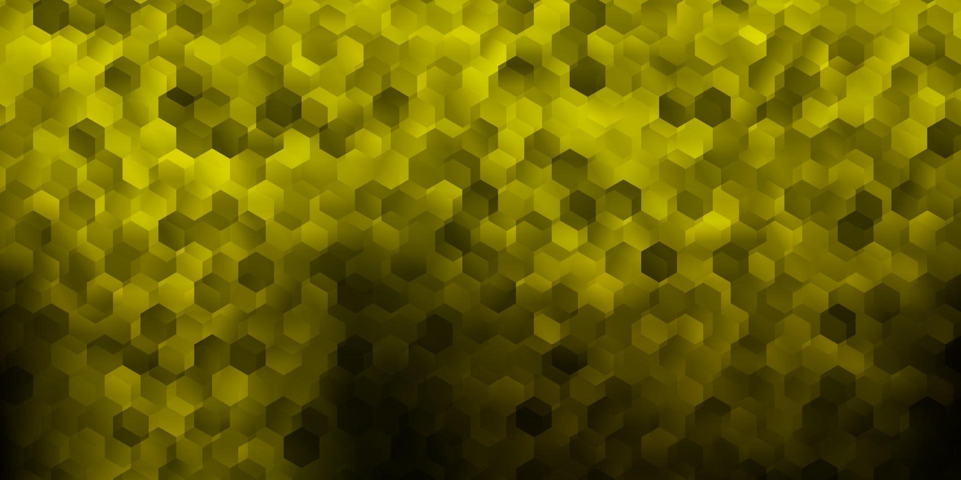 Dark green, yellow vector layout with shapes of hexagons.