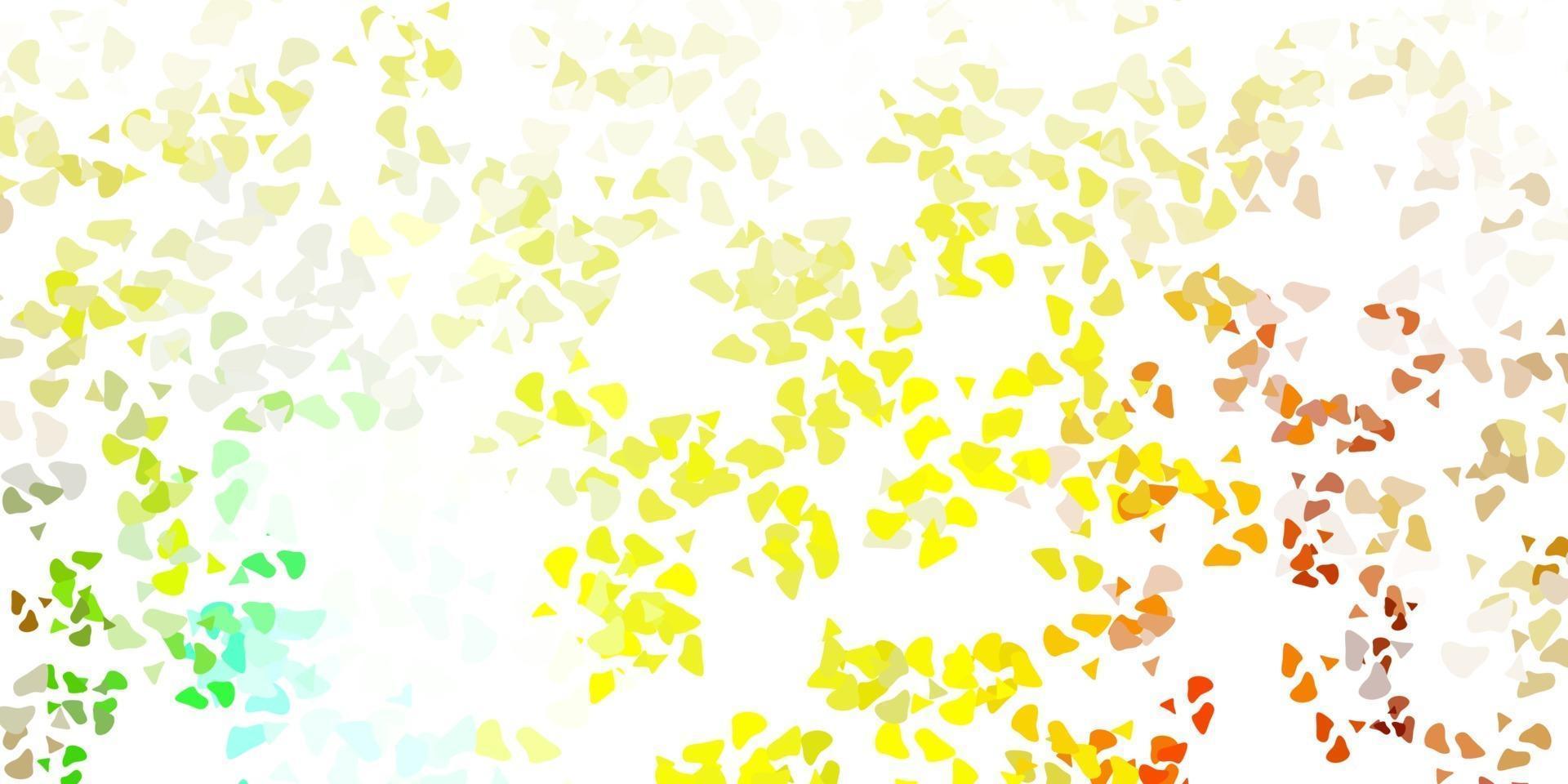 Light green, yellow vector texture with memphis shapes.