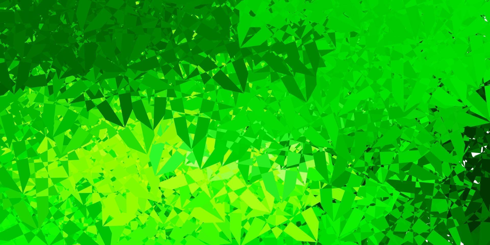 patrón de vector verde claro, amarillo con formas poligonales.