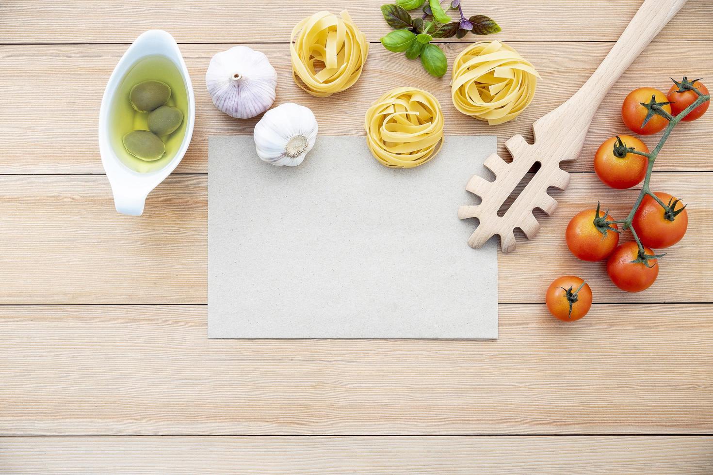 Menu mock-up flat lay photo