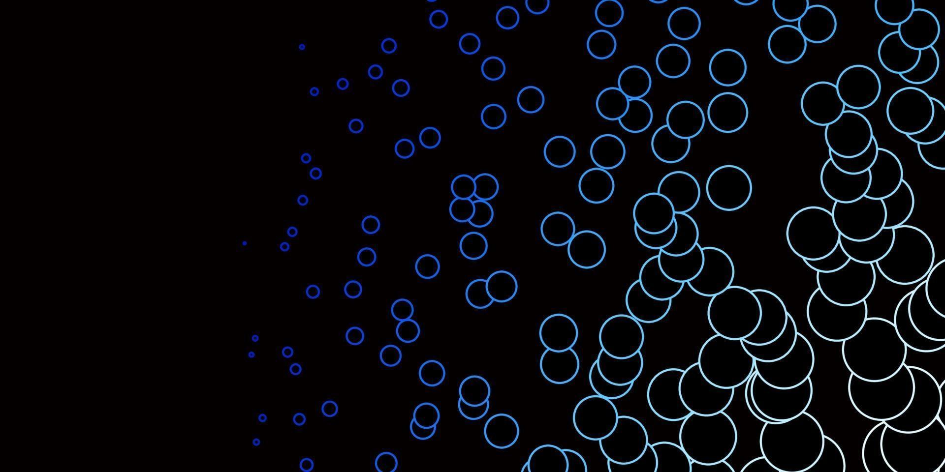 Dark BLUE vector background with circles.