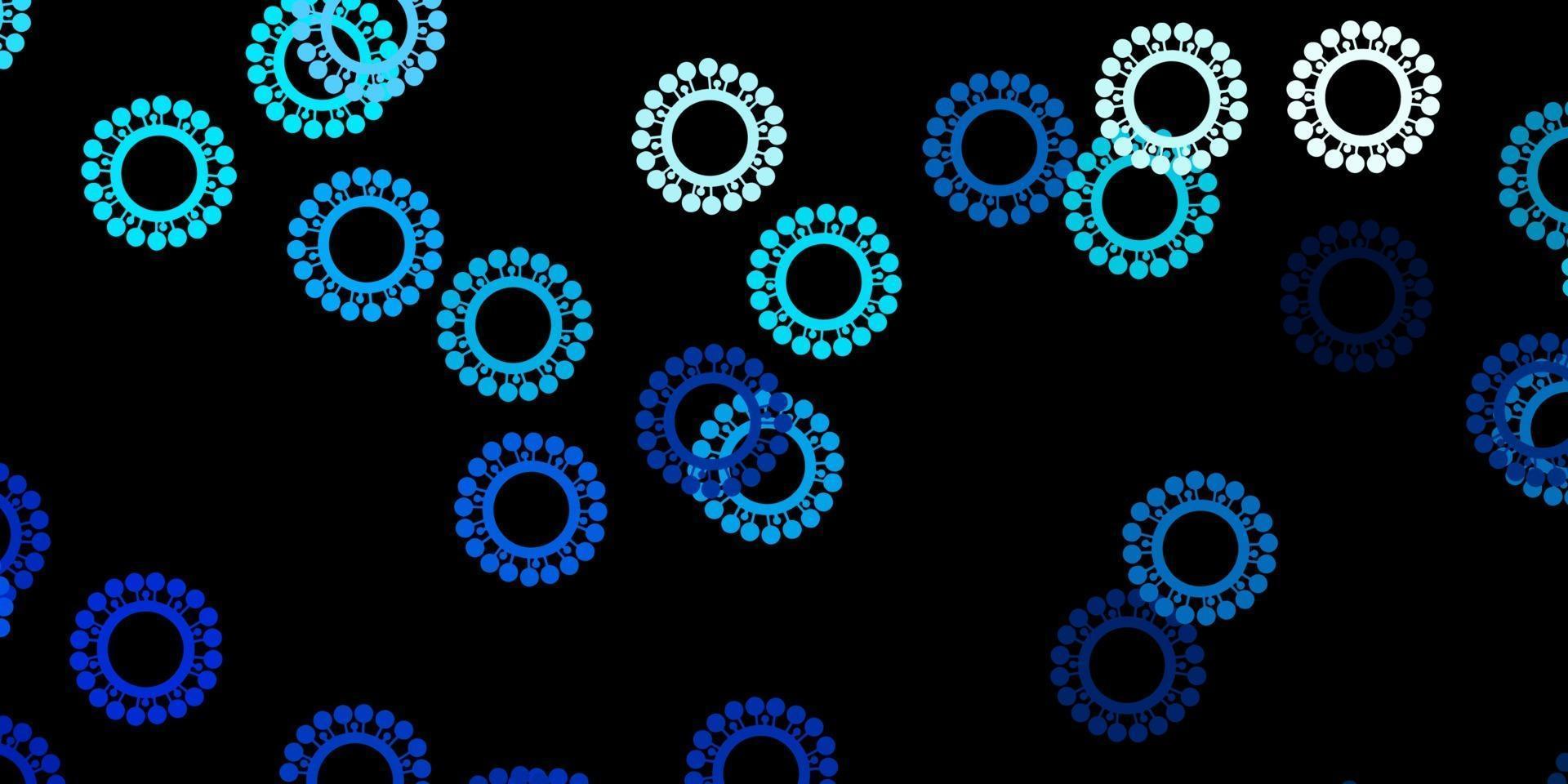 Dark blue vector backdrop with virus symbols.