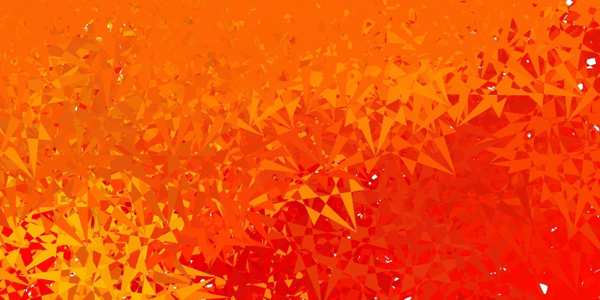 Dark orange vector background with triangles.