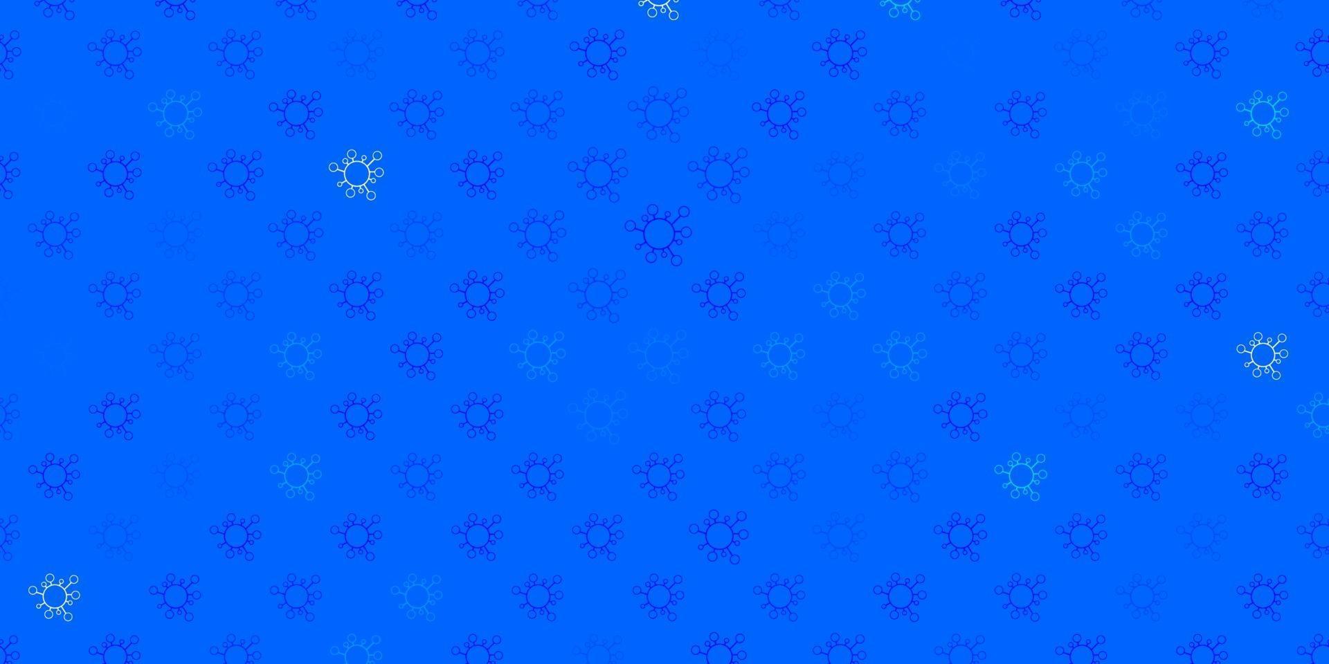 Dark blue vector background with covid-19 symbols.